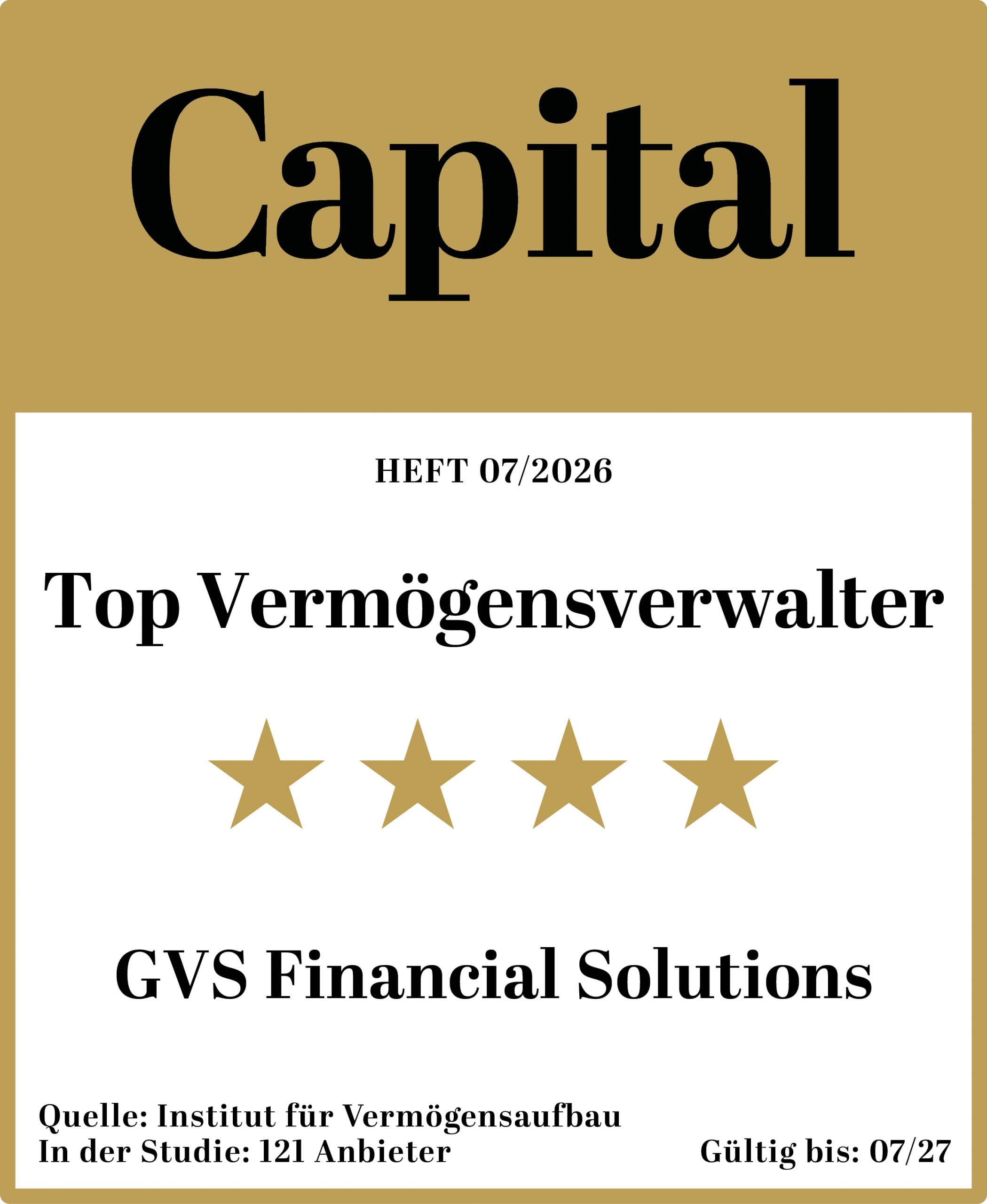 GVS-CAPITAL-TOP-VERMÖGENSVERWALTER GVS-CAPITAL-TOP-VERMÖGENSVERWALTER